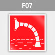 Знак F07 «Пожарный водоисточник» (металл, 200х200 мм)